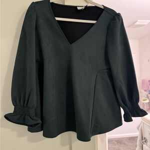 Tuckernuck faux suede Green Women's Top